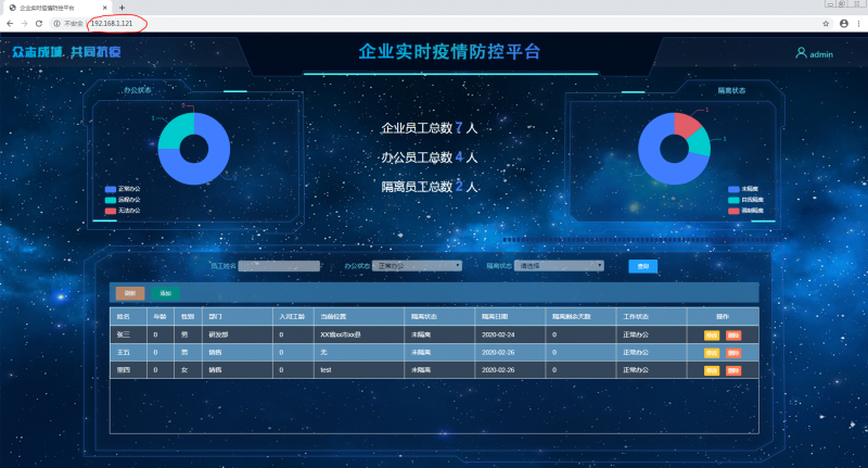 我司“企業(yè)實(shí)時(shí)疫情防控平臺(tái)”開發(fā)完成